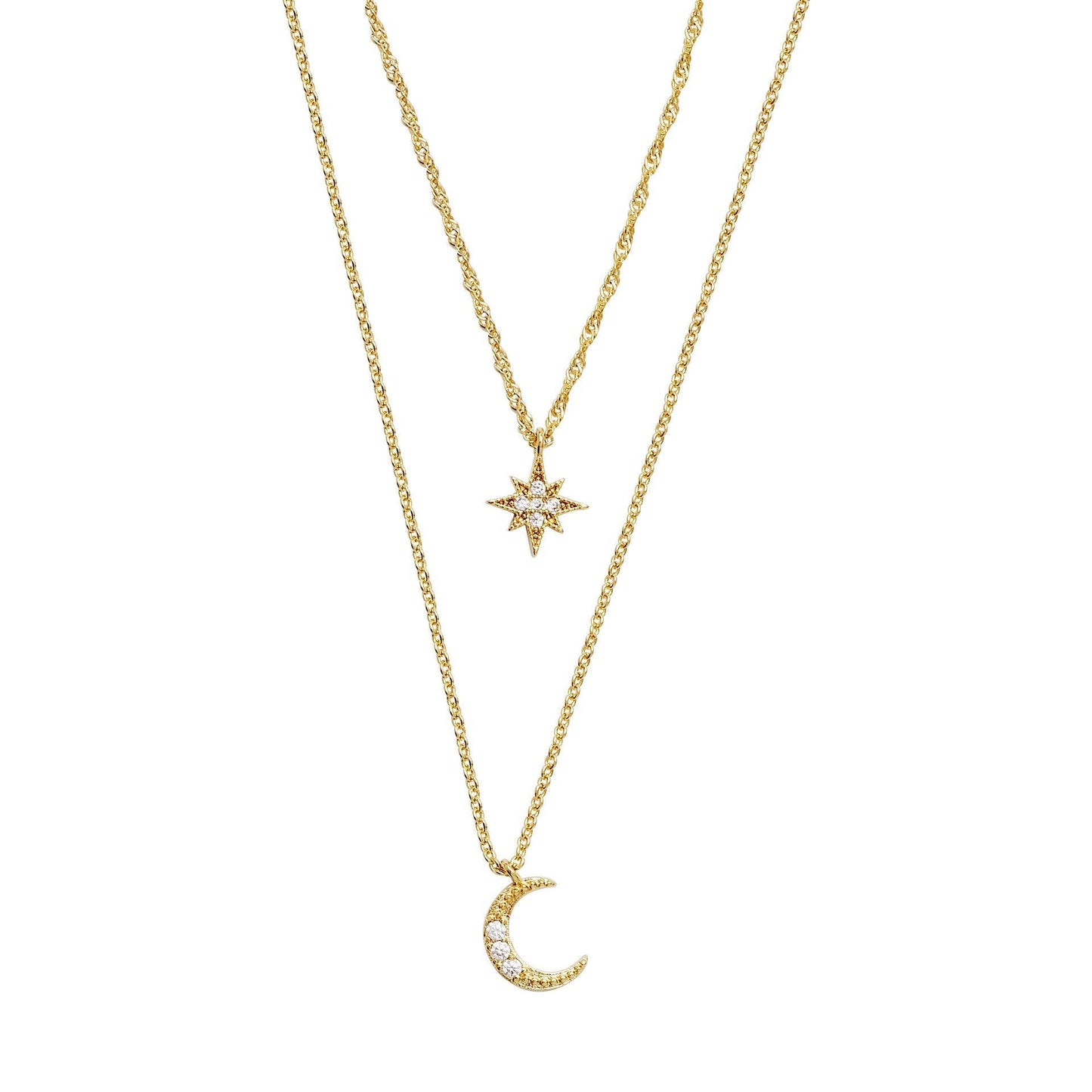 Star & Moon Necklace - Zodiaque Jewellery