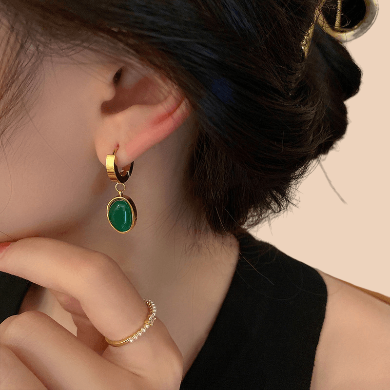 Emerald Earrings - Zodiaque Jewellery