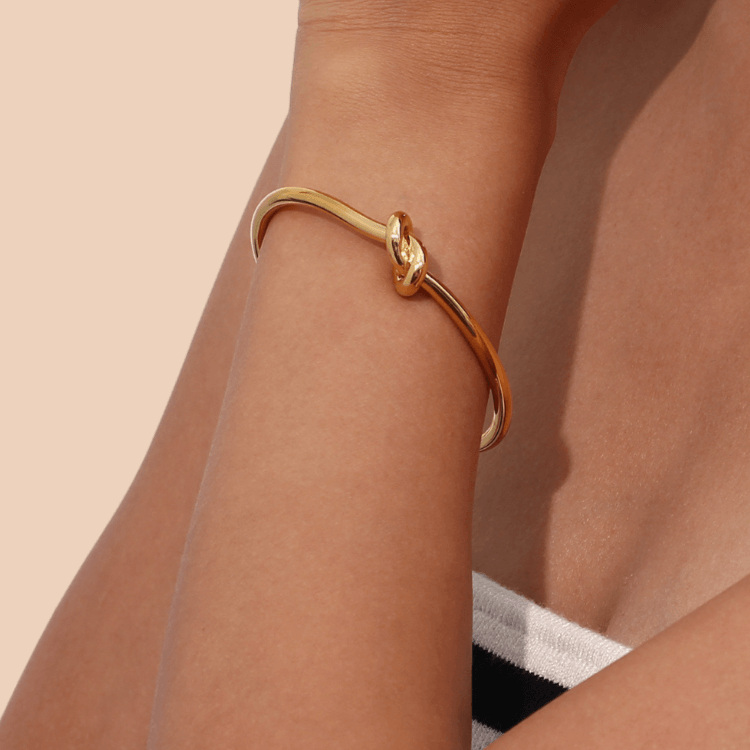 Gold Knot Bangle - Zodiaque Jewellery