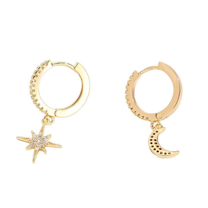 Moon & Star Earrings - Zodiaque Jewellery